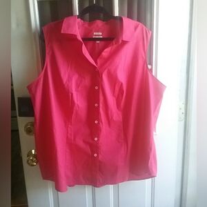 Talbots Button Front Sleeveless Blouse -3X